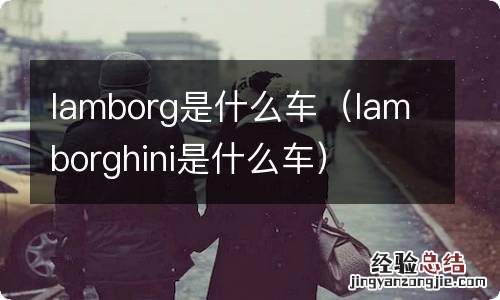 lamborghini是什么车 lamborg是什么车