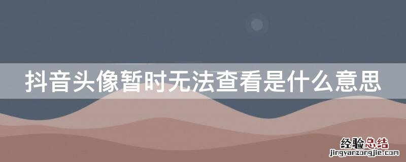 抖音头像暂时无法查看怎么回事 抖音头像暂时无法查看是什么意思