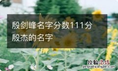 殷剑峰名字分数111分 殷杰的名字