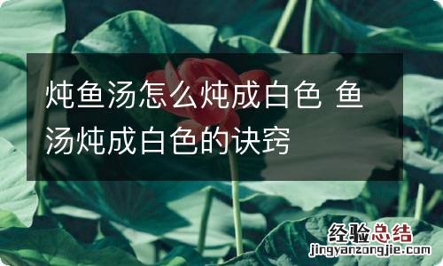 炖鱼汤怎么炖成白色 鱼汤炖成白色的诀窍