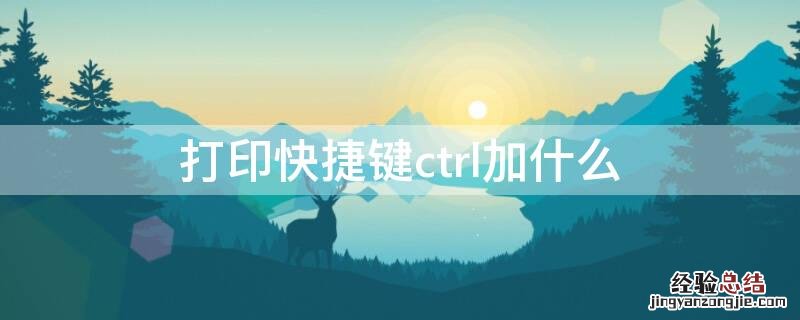 打印快捷键ctrl加什么 word打印快捷键ctrl加什么