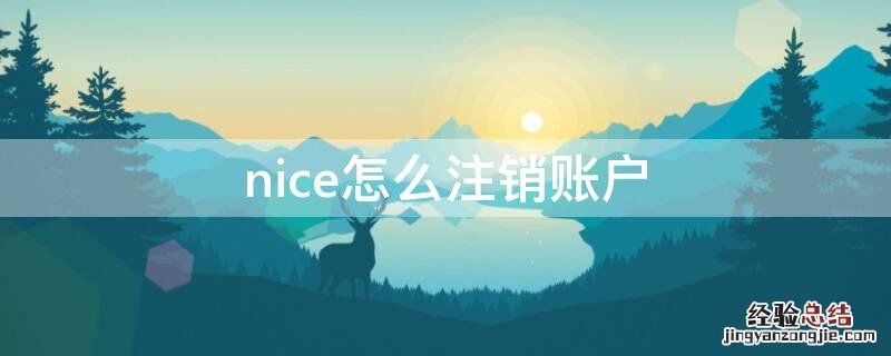 nice怎么注销账户 nice注销了怎么重新注册