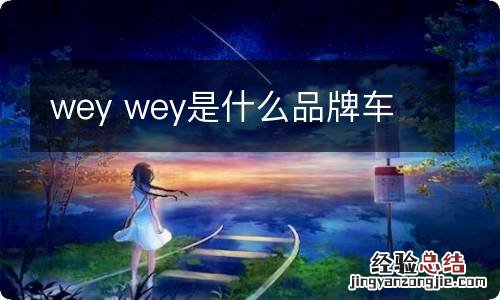 wey wey是什么品牌车