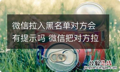 微信拉入黑名单对方会有提示吗 微信把对方拉入黑名单对方知道吗