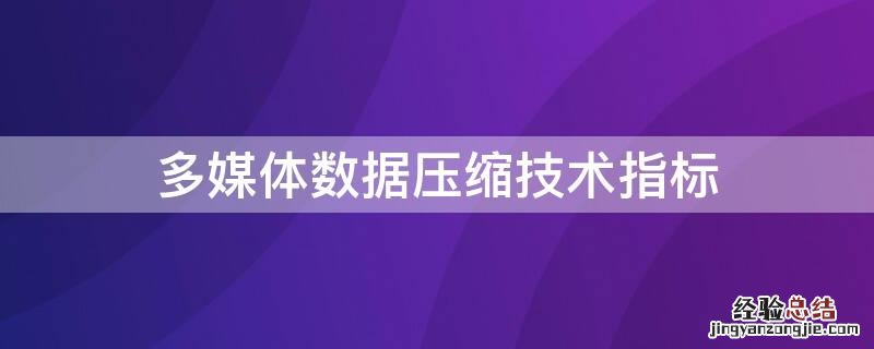 多媒体数据压缩技术指标包括 多媒体数据压缩技术指标