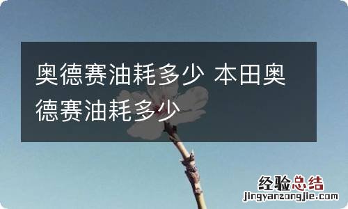 奥德赛油耗多少 本田奥德赛油耗多少
