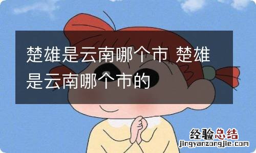 楚雄是云南哪个市 楚雄是云南哪个市的