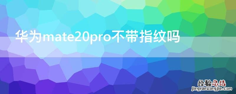 mate20 pro带指纹吗 华为mate20pro不带指纹吗