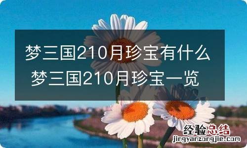 梦三国210月珍宝有什么 梦三国210月珍宝一览