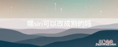 嘿siri能改成别的吗 嘿siri可以改成别的吗