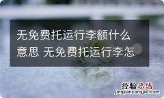 无免费托运行李额什么意思 无免费托运行李怎么办