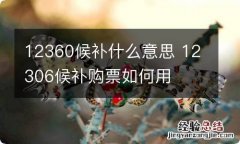 12360候补什么意思 12306候补购票如何用