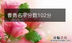 曹勇名字分数102分