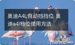 奥迪A4L自动挡挡位 奥迪a4l档位使用方法