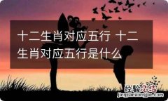 十二生肖对应五行 十二生肖对应五行是什么