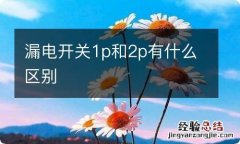 漏电开关1p和2p有什么区别