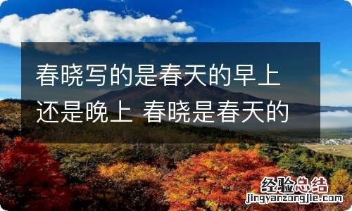 春晓写的是春天的早上还是晚上 春晓是春天的夜晚还是早晨
