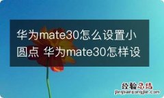 华为mate30怎么设置小圆点 华为mate30怎样设置小圆点