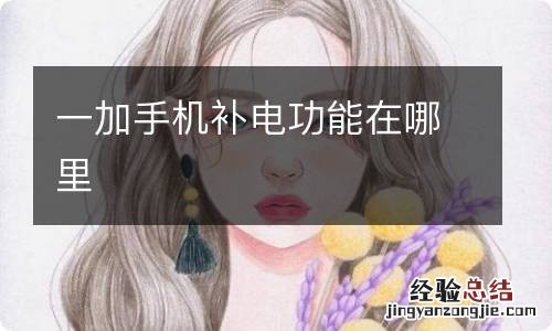 一加手机补电功能在哪里