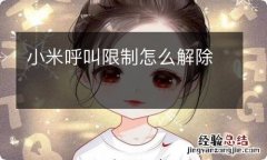 小米呼叫限制怎么解除