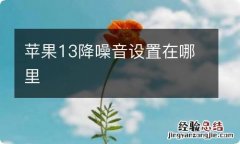 苹果13降噪音设置在哪里