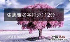 张惠雅名字打分112分