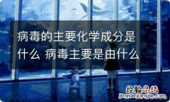 病毒的主要化学成分是什么 病毒主要是由什么化学成分组成