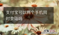 支付宝可以两个手机同时登陆吗