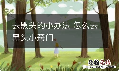 去黑头的小办法 怎么去黑头小窍门
