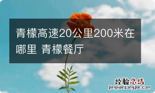 青檬高速20公里200米在哪里 青檬餐厅