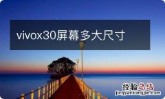 vivox30屏幕多大尺寸