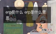 erp是什么 erp是什么意思