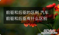 前驱和后驱的区别 汽车前驱和后驱有什么区别