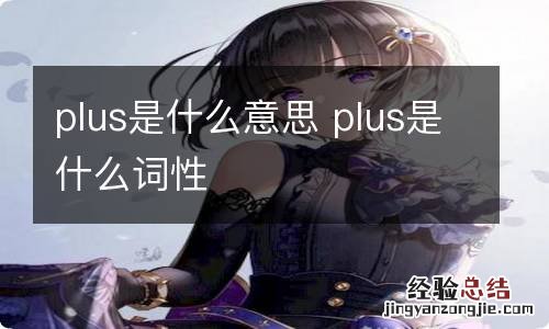 plus是什么意思 plus是什么词性