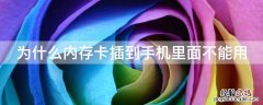 为什么内存卡插到手机里面不能用