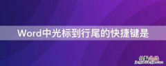 Word中光标到行尾的快捷键是 word中光标到行首的快捷键是