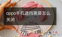 oppo手机遮挡黑屏怎么关闭