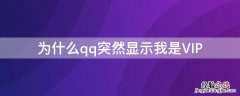 为什么qq突然显示我是VIP