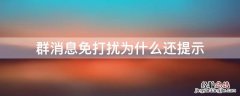 群消息免打扰为什么还有声音提示 群消息免打扰为什么还提示