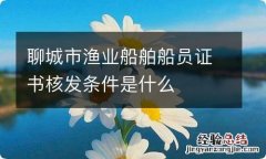 聊城市渔业船舶船员证书核发条件是什么