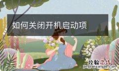 如何关闭开机启动项