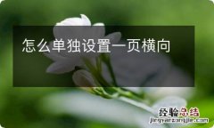 怎么单独设置一页横向