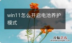 win11怎么开启电池养护模式