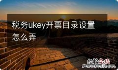 税务ukey开票目录设置怎么弄