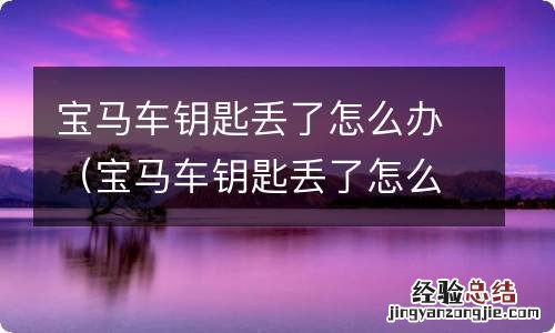 宝马车钥匙丢了怎么办? 宝马车钥匙丢了怎么办