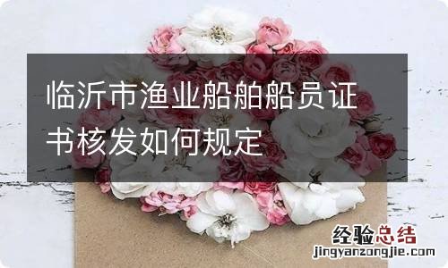 临沂市渔业船舶船员证书核发如何规定