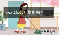 word怎么批量加编号