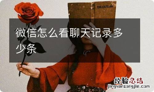 微信怎么看聊天记录多少条