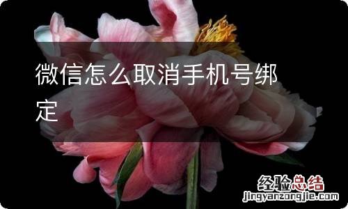 微信怎么取消手机号绑定