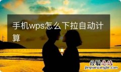 手机wps怎么下拉自动计算